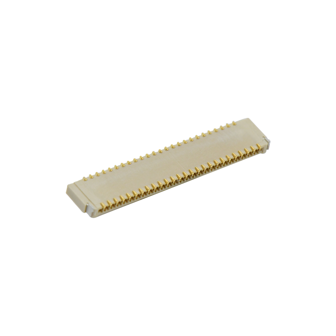 Pitch 0.30mm H0.9mm双排卧贴后掀盖双面接 FPC 51pin 本色 镀全金G/F